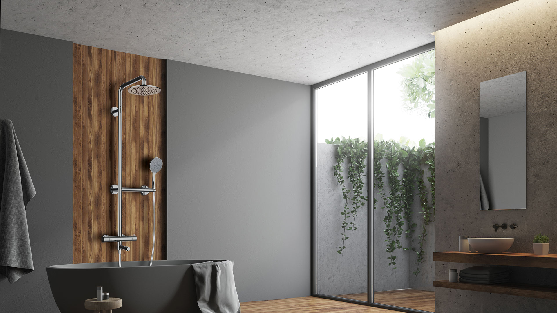 Colonna doccia funzionale e di design 