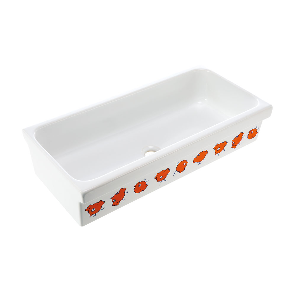 Lavabo a canale con decori