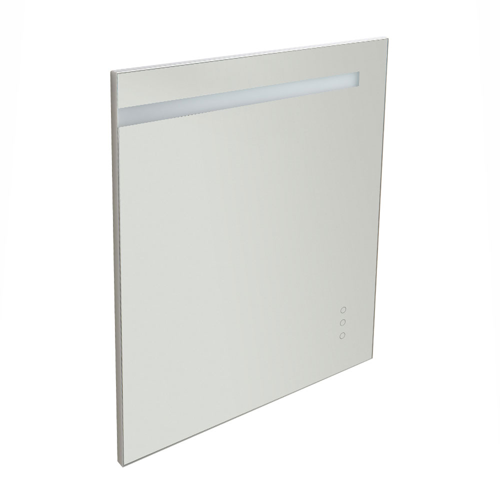 Bathroom mirror with integrated front lighting system