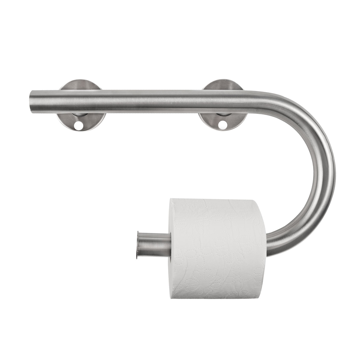 Curved Grab Bar and Toilet Paper Holder