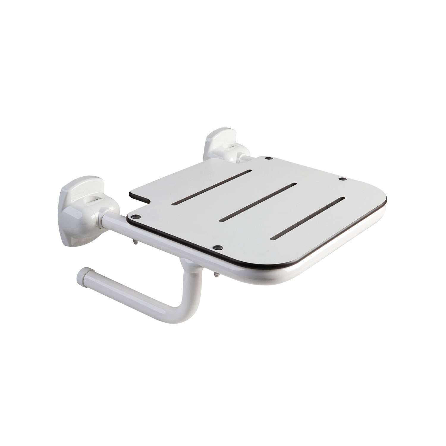 Single Folding Shower Seat with White HPL Top