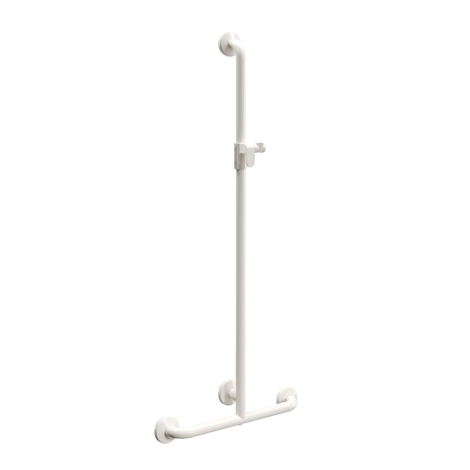 Sostegno di sicurezza lineare con montante munito di porta doccetta