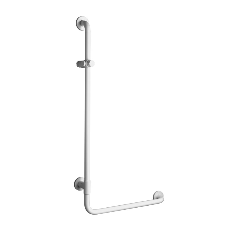 L-shape safety grab bar with hand-shower holder