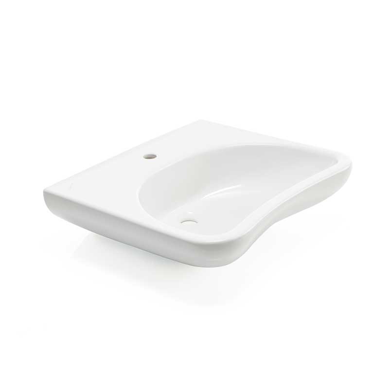 Ergonomic Sink With Curved Front And Center Mount Faucet