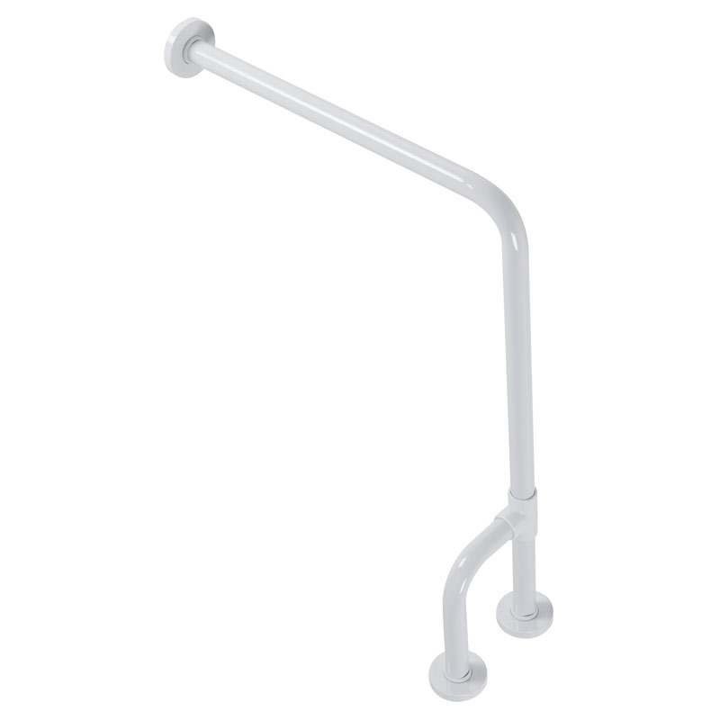 Wall-to-floor, side safety grab bar
