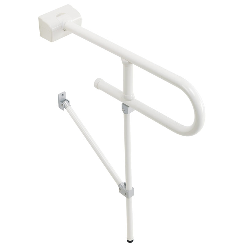 Folding grab bar with folding floor-standing Grab bar