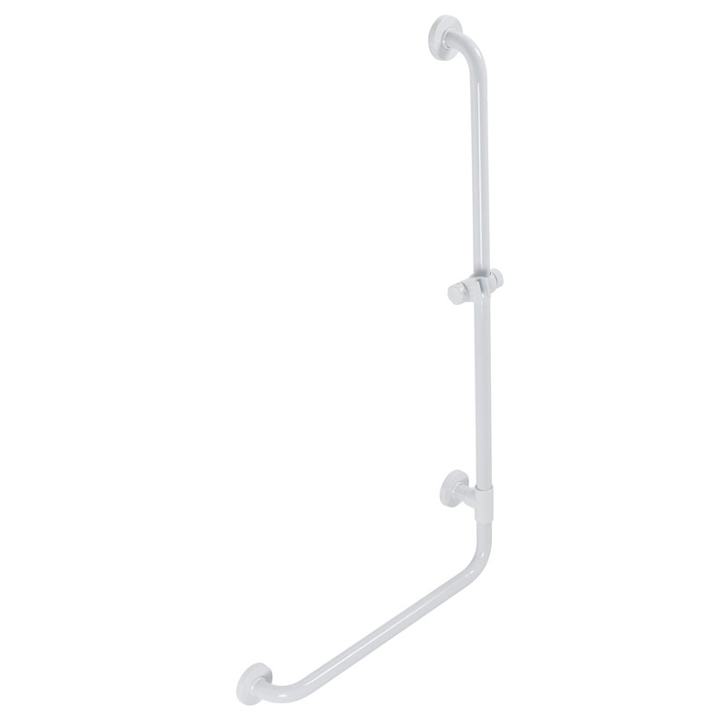 L-shape safety grab bar with hand-shower holder