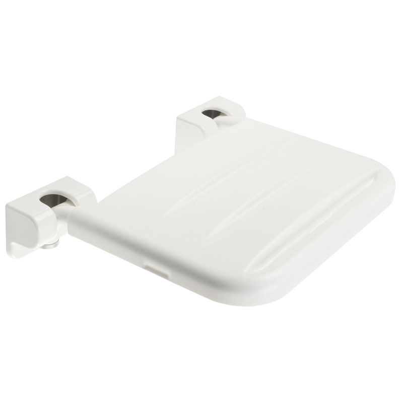 Wide Folding Shower Seat In White