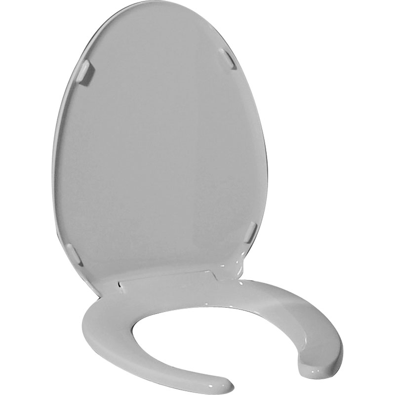 Toilet seat with cover in polypropylene. With front opening
