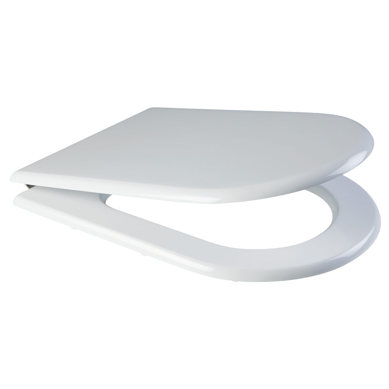 Toilet seat with cover in lacquered wood