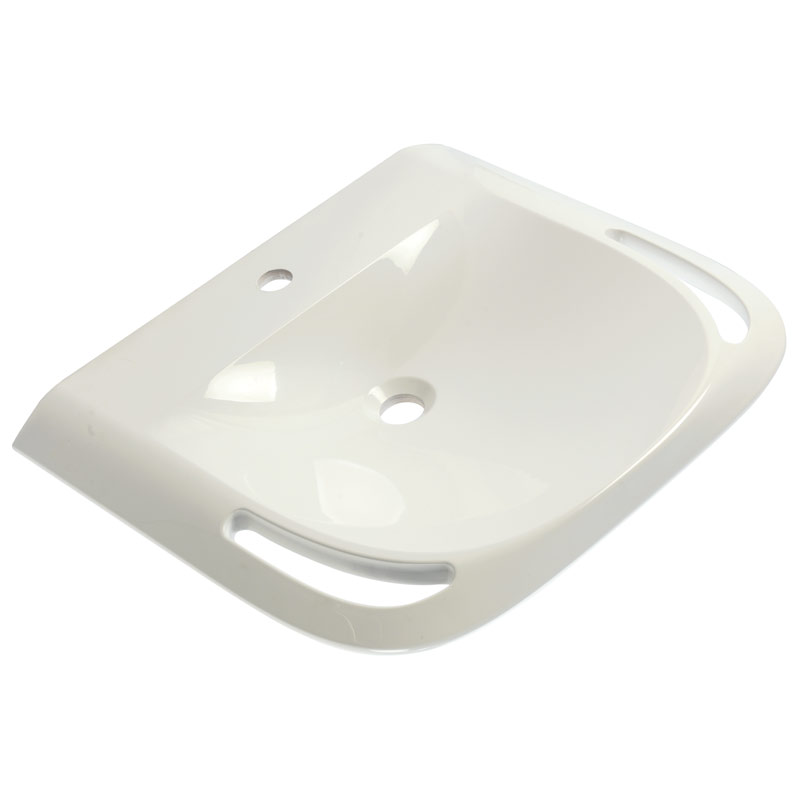 Mineral Composite Designer Sink with Side Hand Pulls and Shallow Basin