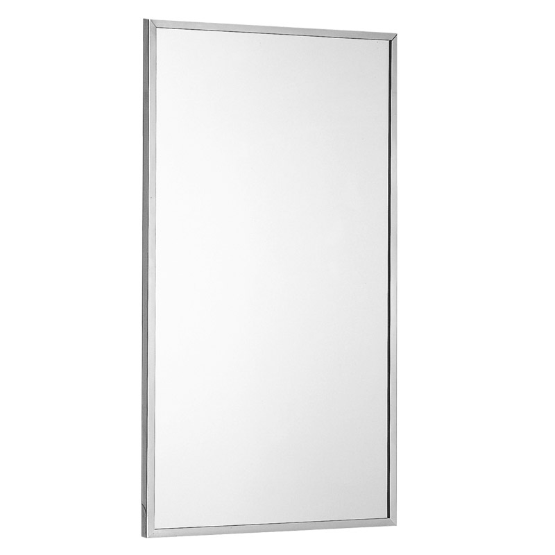 Specchio bagno con cornice in acciaio inox
