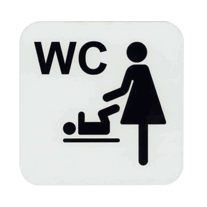 Insegna "bagno con fasciatoio neonati"