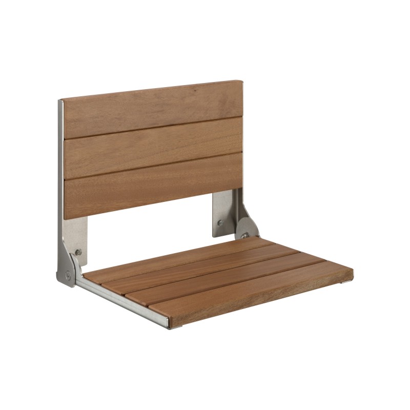 BELLA Spa Teak Folding Shower Seat, Wood