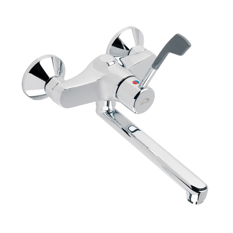 Miscelatore mono comando, leva clinica, installazione a parete