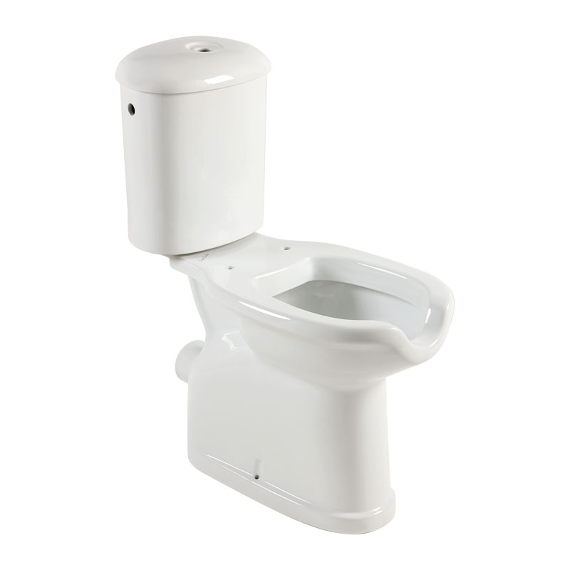 Monobloc toilet with opening, wall drain