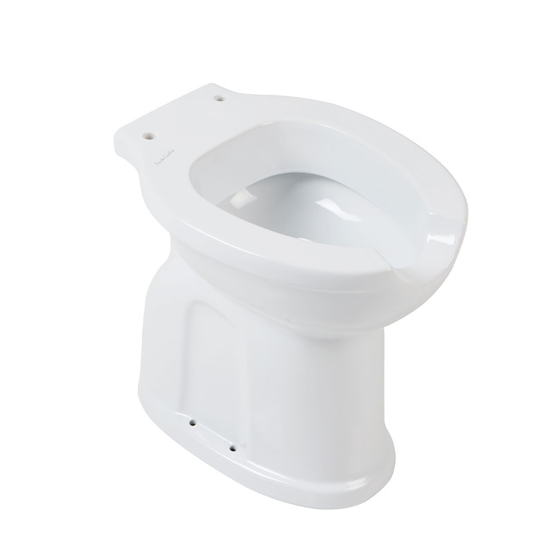 Toilet, with front opening, with integrated drain connector