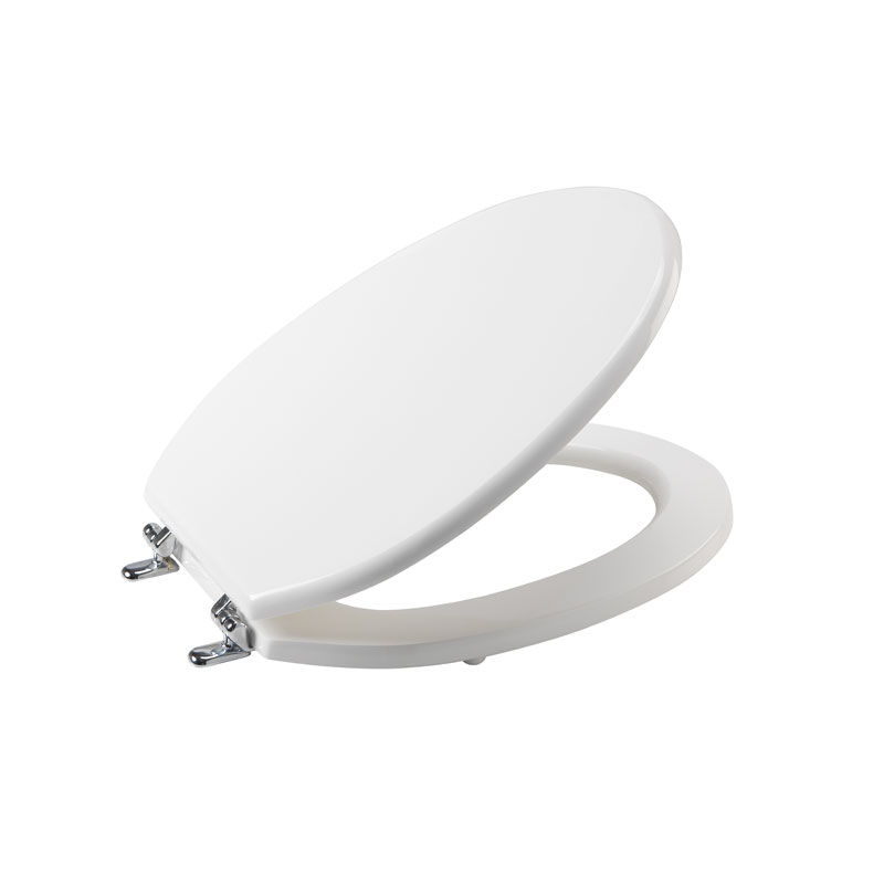 Toilet seat with cover in lacquered wood