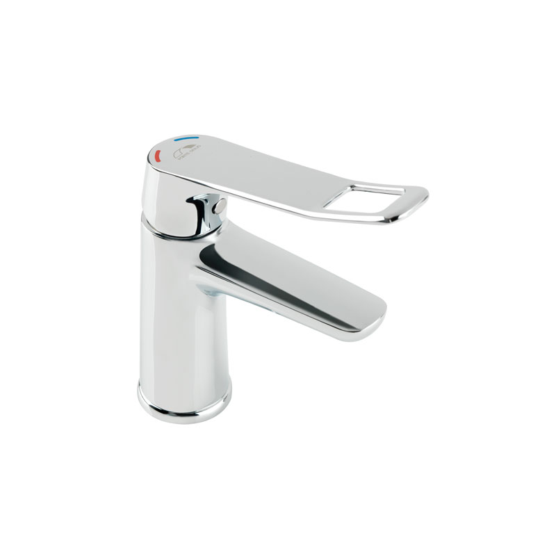 Single-control mixer for washbasin with ergonomic lever