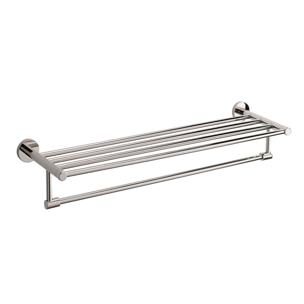 Towel Bar with Top Shelf, Stainless Steel