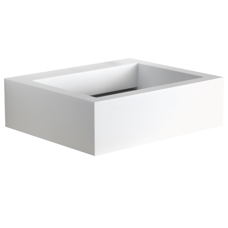 Lavabo con fondo del catino inclinato e rimovibile