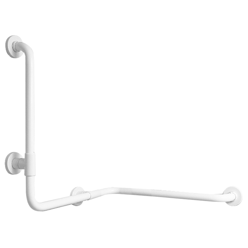 Contractor Anti-microbial Vinyl Coated Corner Grab Bar with Vertical Support