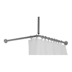 Corner L-Shaped Shower Curtain Rod, Colored Nylon