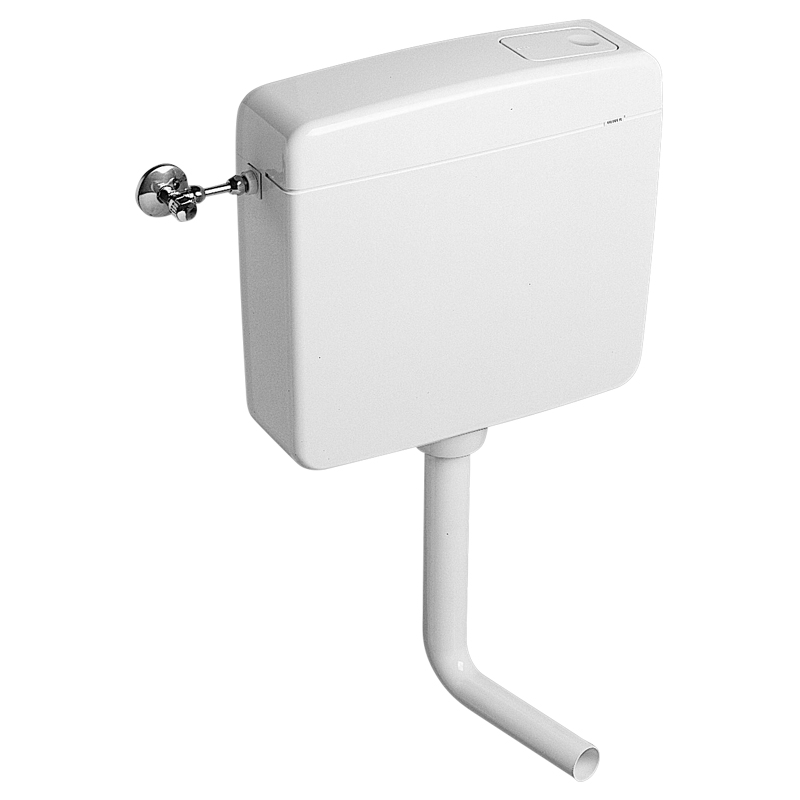 Flushing cistern with button