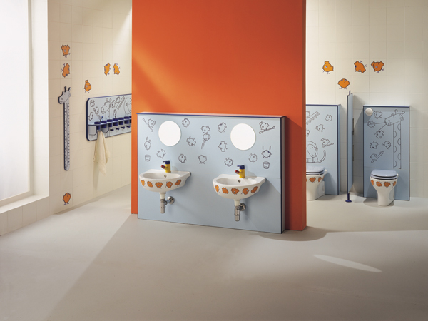Bagno bambini asilo, lavabo, sanitari e accessori Birdo, news