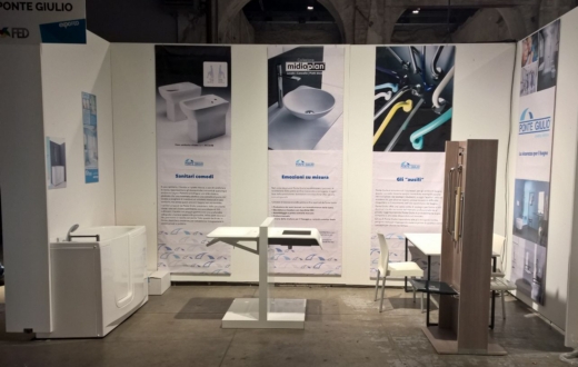 Ponte Giulio con i lavabi in pietra acrilica al Fed 2015