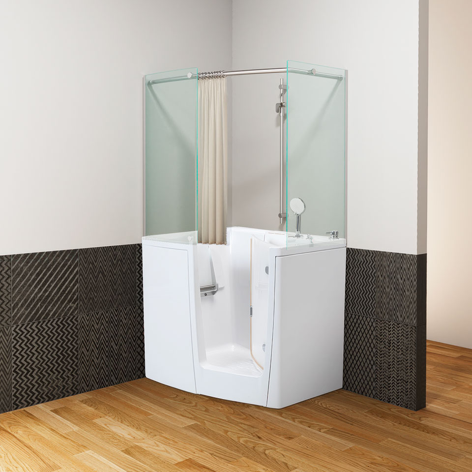 vasca da bagno con sportello e box