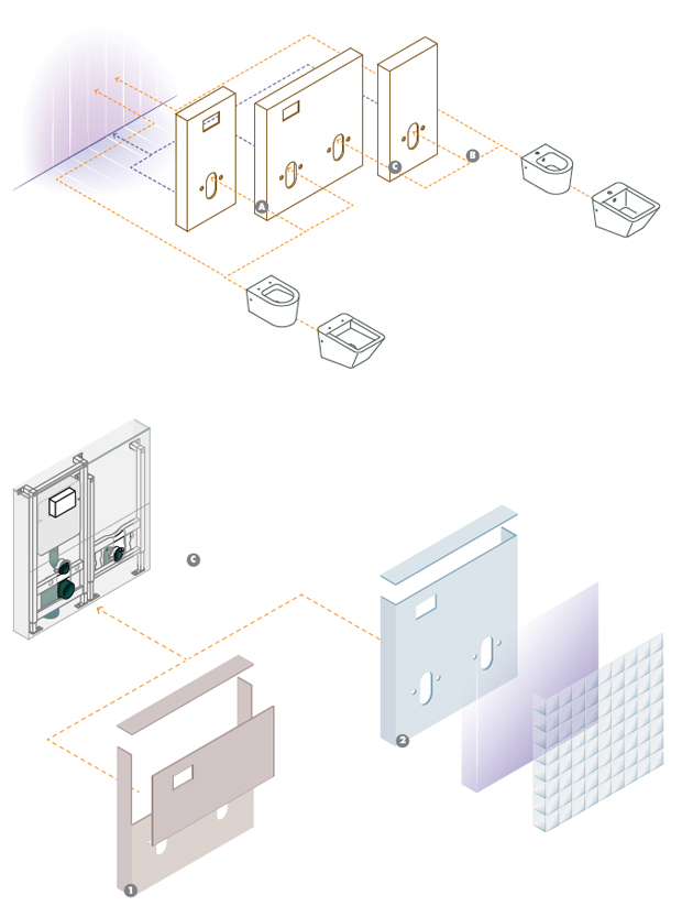 Installazione moduli per vaso sanitario