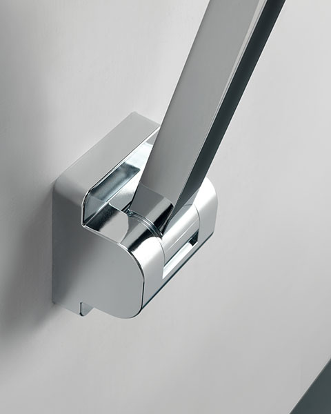 Chromed folding grab bar