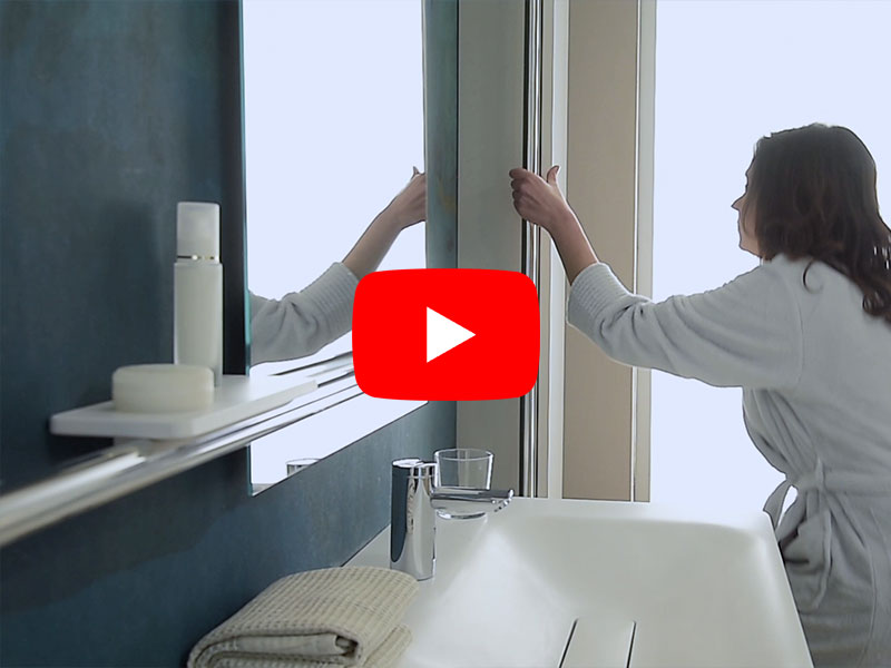 Vertical grab bar on the Wall hung cabinet, Washbasin use