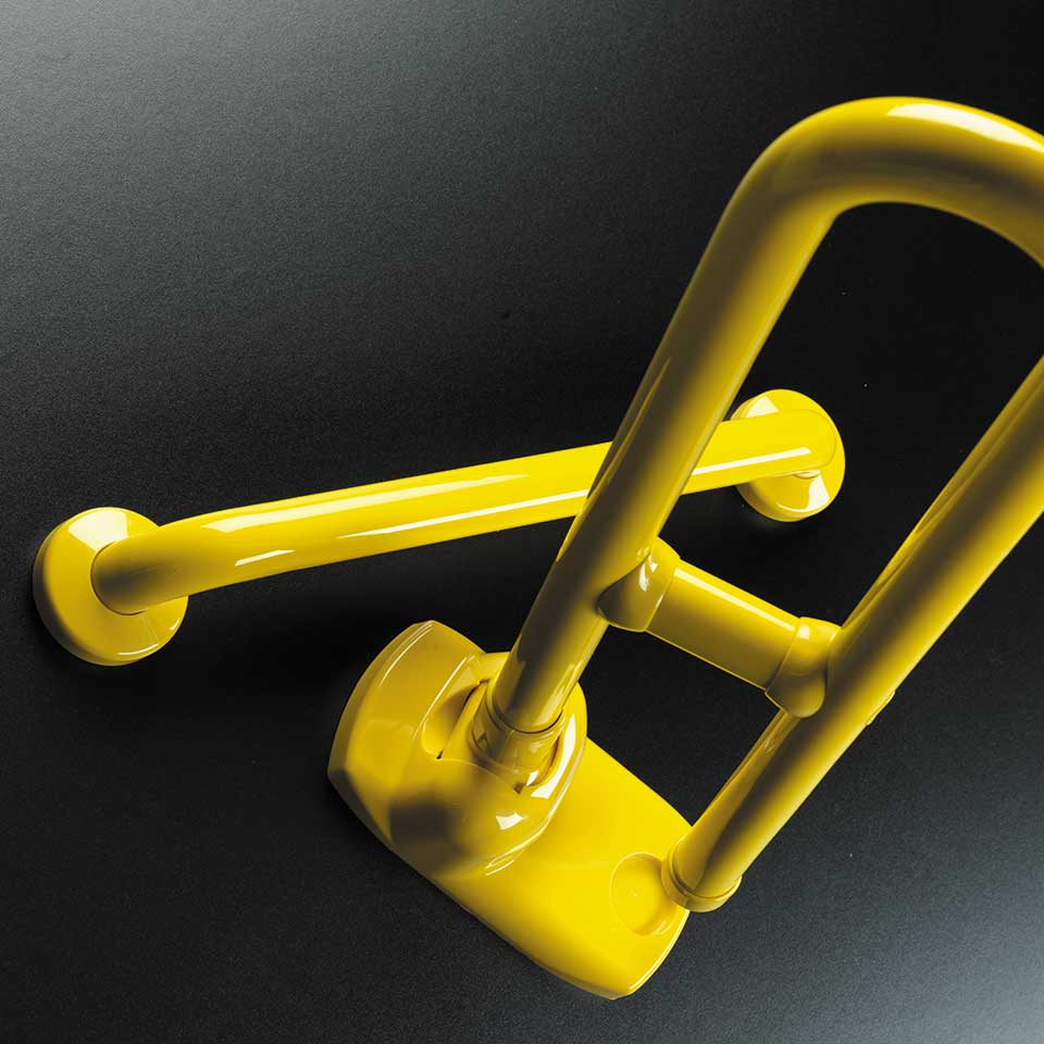 Vinyl coated grab bar for atimicrobial protection