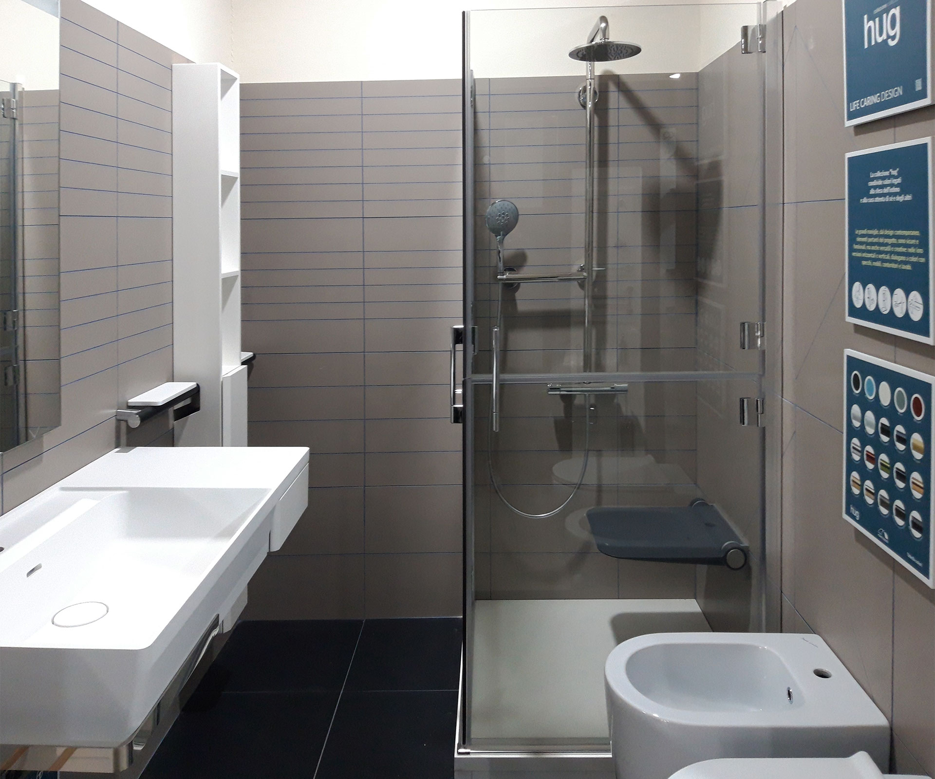 Sanitari inclusivi Ponte Giulio esposti da Idrocentro