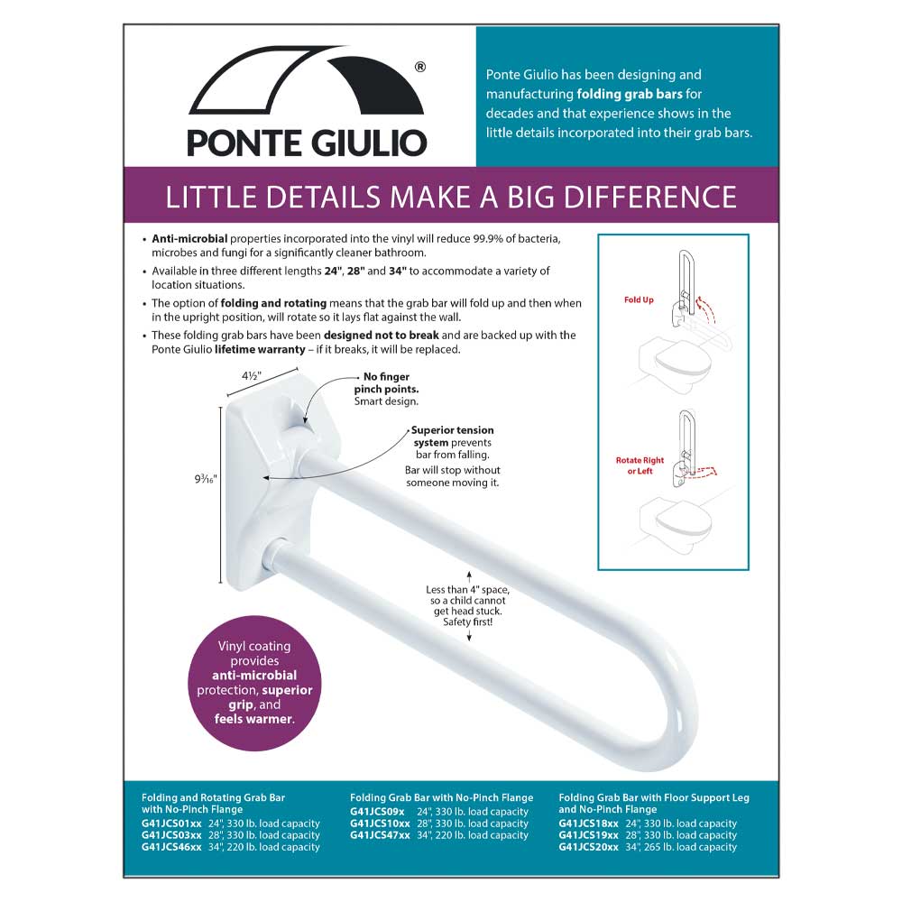 Folding grab bars leaflet