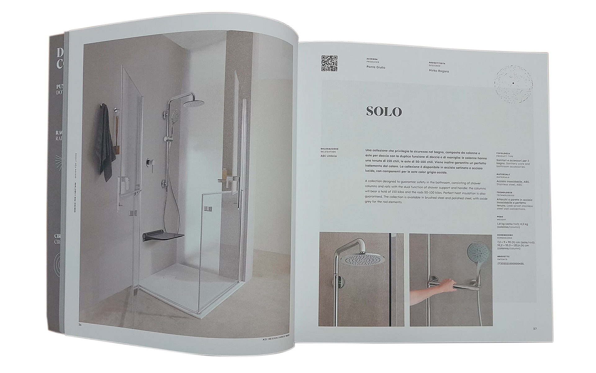 Pagine interne adi design index dedicate a solo shower di ponte giulio