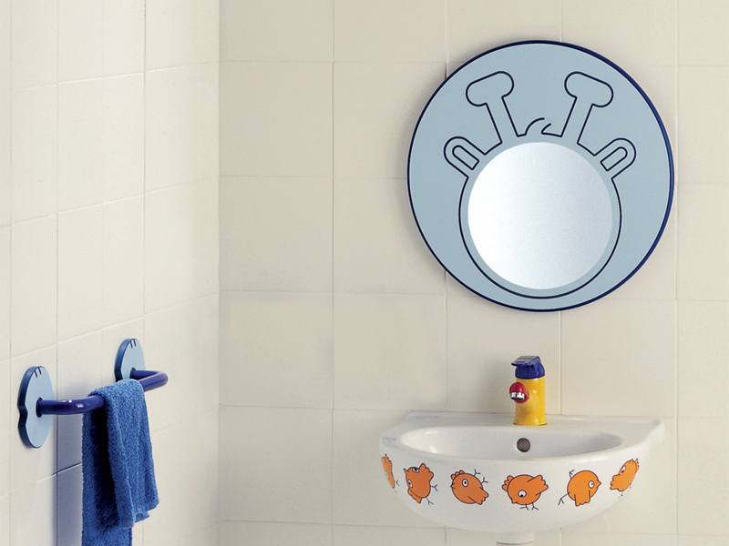 MILK Specchio rettangolare per bagno per bambini By Ponte Giulio
