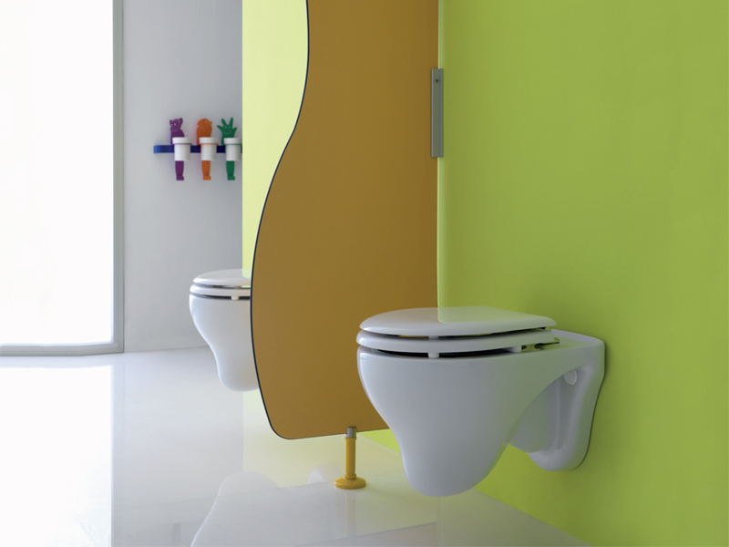 Solution for children toilet area with hanging wc-bowls