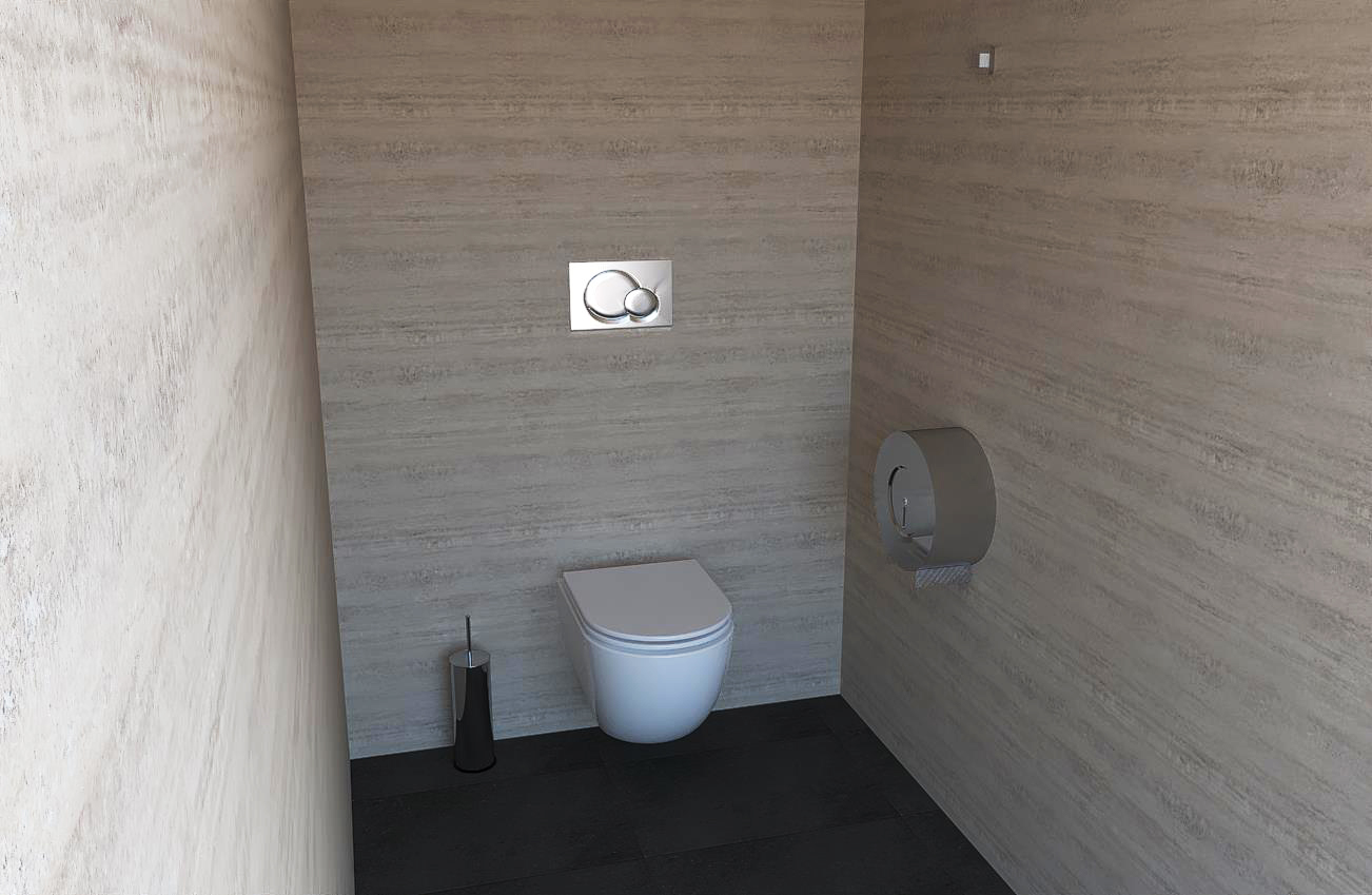 Soluzione con wc sospeso per strutture ricettive